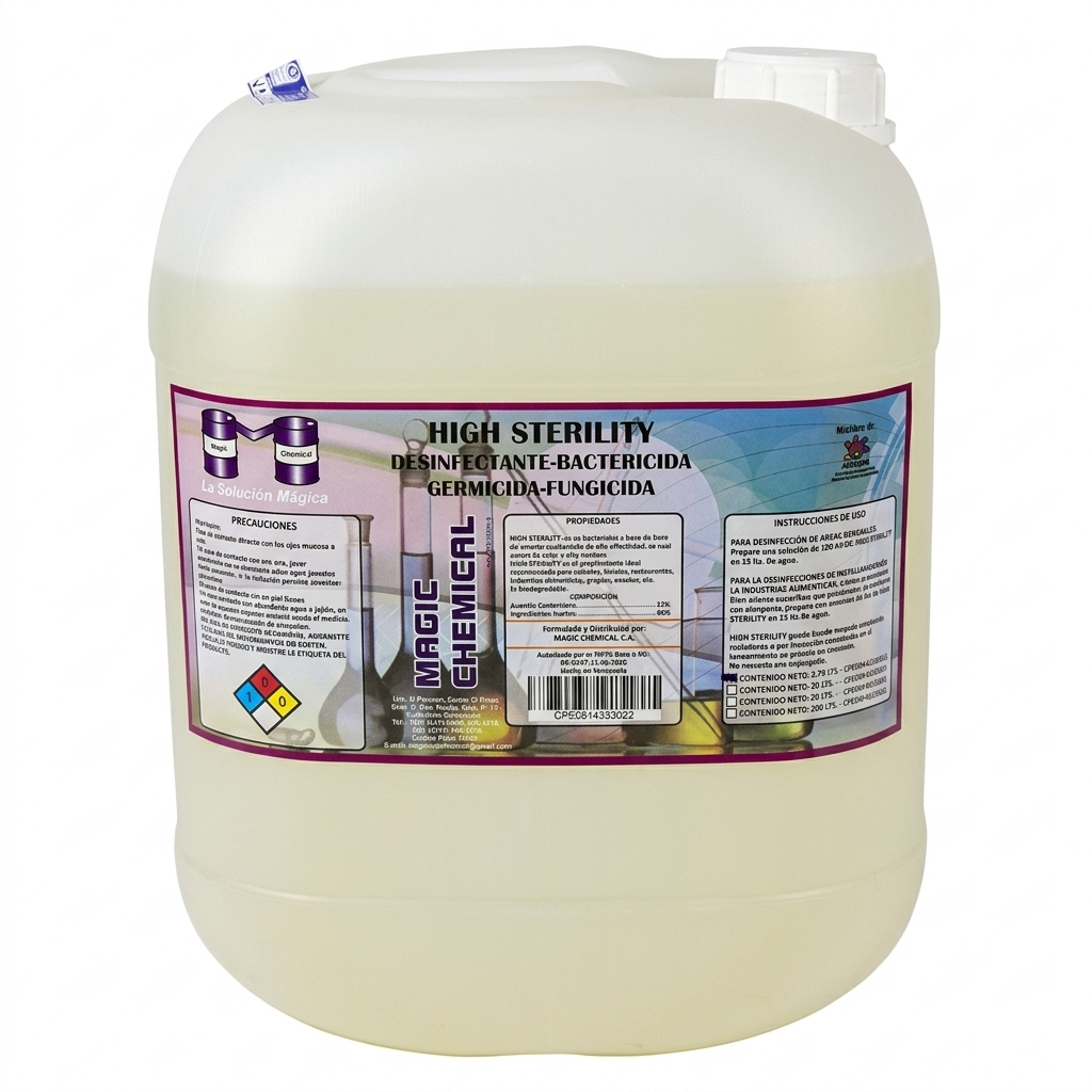 High Sterility — Desinfectante industrial en presentación de 20 L