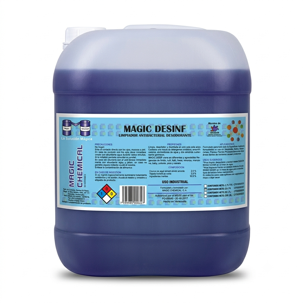 Magic Desinf — Limpiador antibacterial desodorante en presentación de 20 L